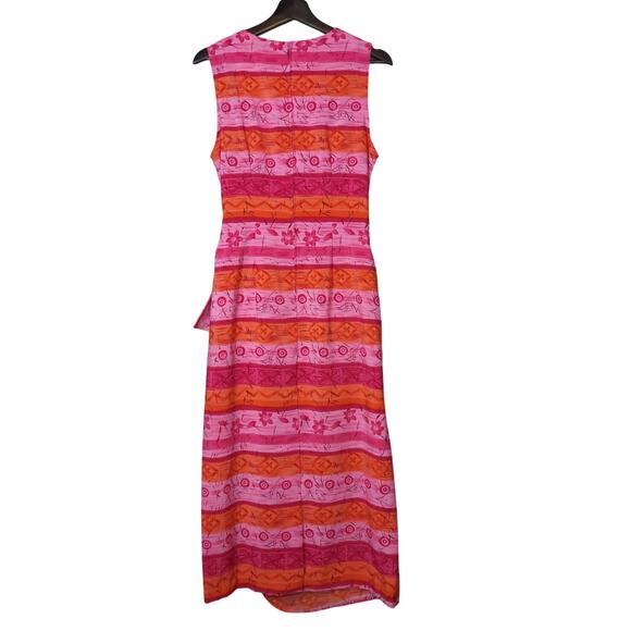 Sag Harbor Women's Dress Sz 10 Floral Pink Casual Preppy Modest Colorful Artsy - Picture 5 of 12